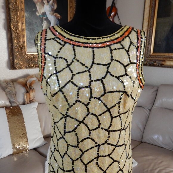 VTG.1960's/70's Beaded Sequences Dress Hong Kong - Picture 12 of 12